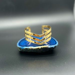 Gold Chevron Multi Bangle Bracelet